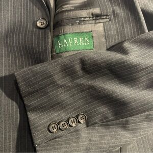 Polo Ralph Lauren Mens 44 L Wool Blazer‎ Sport Coat Jacket Gray Striped